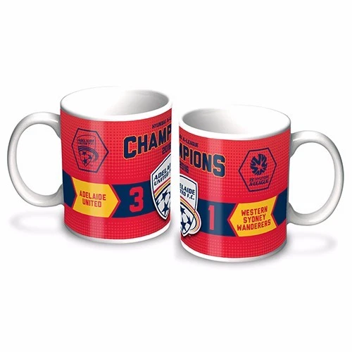 123082 ADELAIDE UNITED 2016 CHAPIONS A LEAGUE CERAMIC COFFEE MUG IN BOX - Picture 1 of 1
