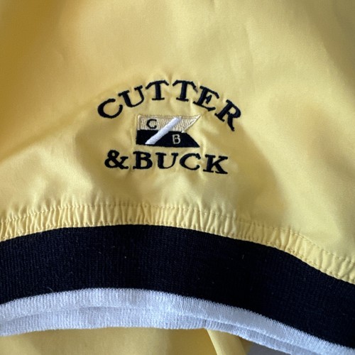 CUTTER & BUCK Pullover LARGE Windbreaker YELLOW V-neck Mens ~ EXCELLENT - Picture 4 of 8