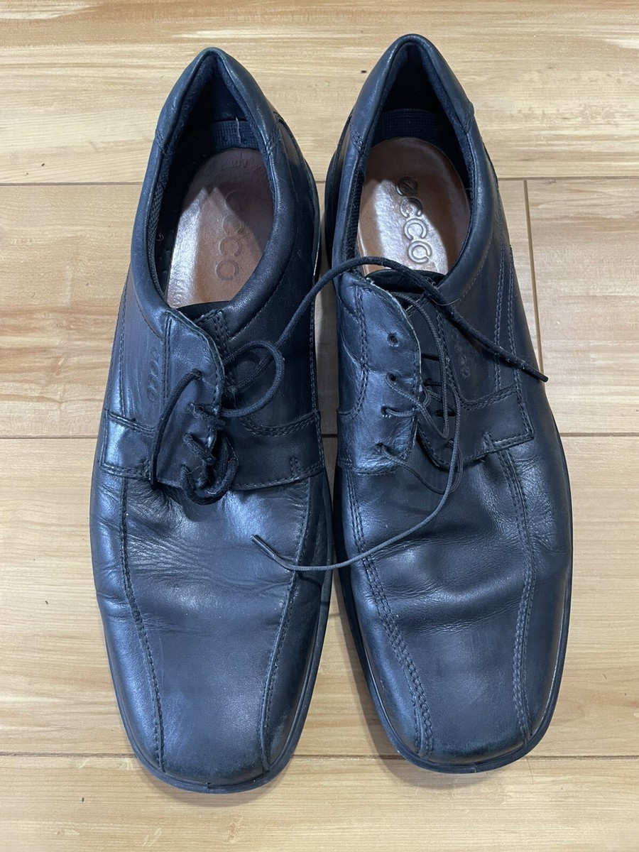 ECCO Men's Size 14 EU 48 Lace-Up Dress Shoes Black Leather