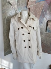 Jane Post Trench Coat Womens Medium White Cream Saks Fifth Avenue