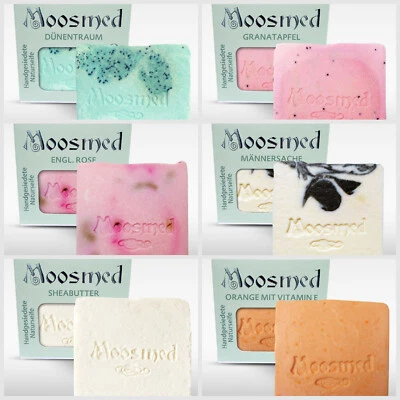 [129€/kg] Moosmed Naturseife handgesiedet Stück Seife vegan Naturkosmetik