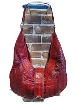 Versace Vintage Crimson Leather Hobo Red Bag