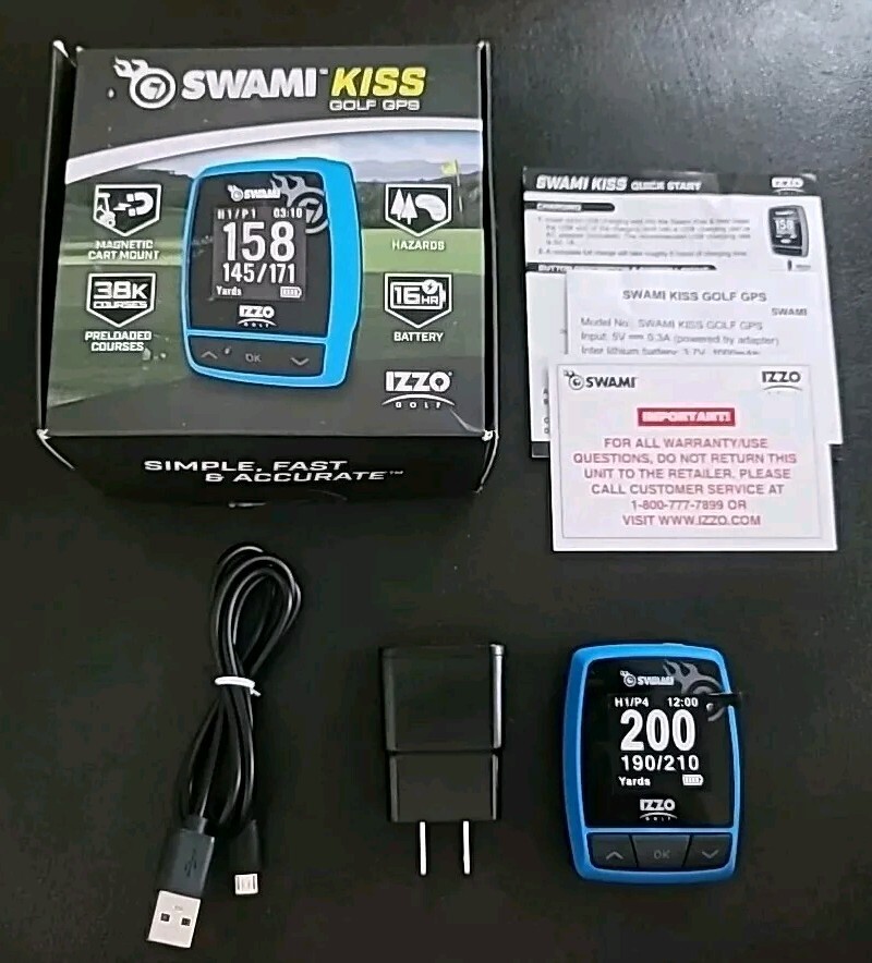Izzo Golf Swami KISS GPS Rangefinder Blue 38k Preloaded Courses eBay