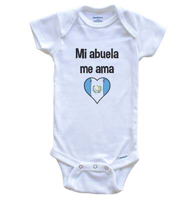 My Grandma Loves Me Spanish Language Guatemala Heart Flag Baby Bodysuit