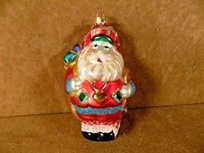 OLD WORLD CHRISTMAS ORNAMENT-GLASS-SANTA WITH GIFTS