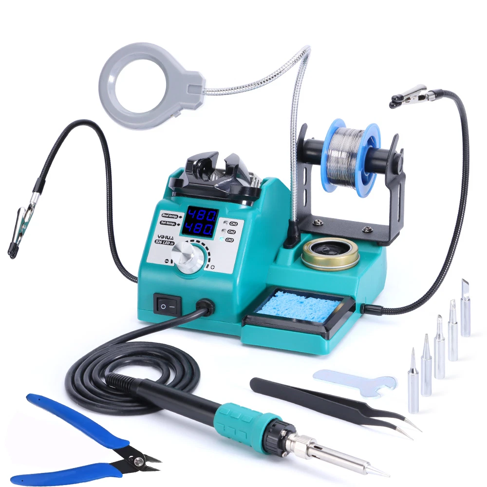 YIHUA Digital Soldering Station 60W Soldering Iron Kit Adjustable Temp ESD Safe
