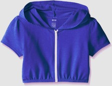 86 Soybu Kids Girl's Blue Elsie Full-Zip Cropped Hoodie Sweatshirt Size M 8 