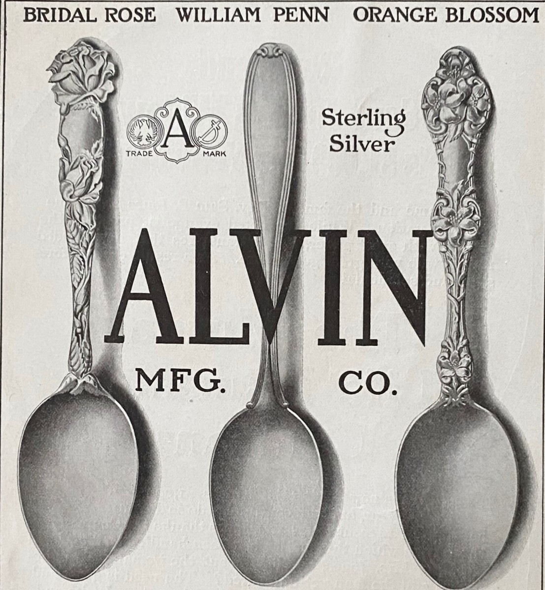 ALVIN Sterling Spoon Patterns:Bridal Rose Orange Blossom William