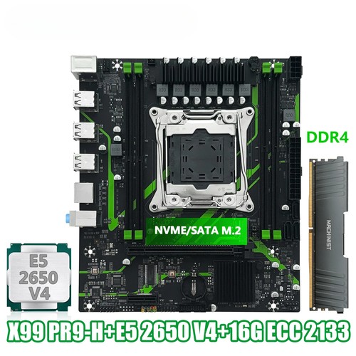 PR9-H Motherboard Set Kit with Intel LGA2011-3 Xeon E5 2650 V4 CPU + DDR4 1*16GB