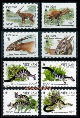 VIETNAM 2 Different Worldwide Fund for Nature 9266-2969 & 3245-3248 MNH