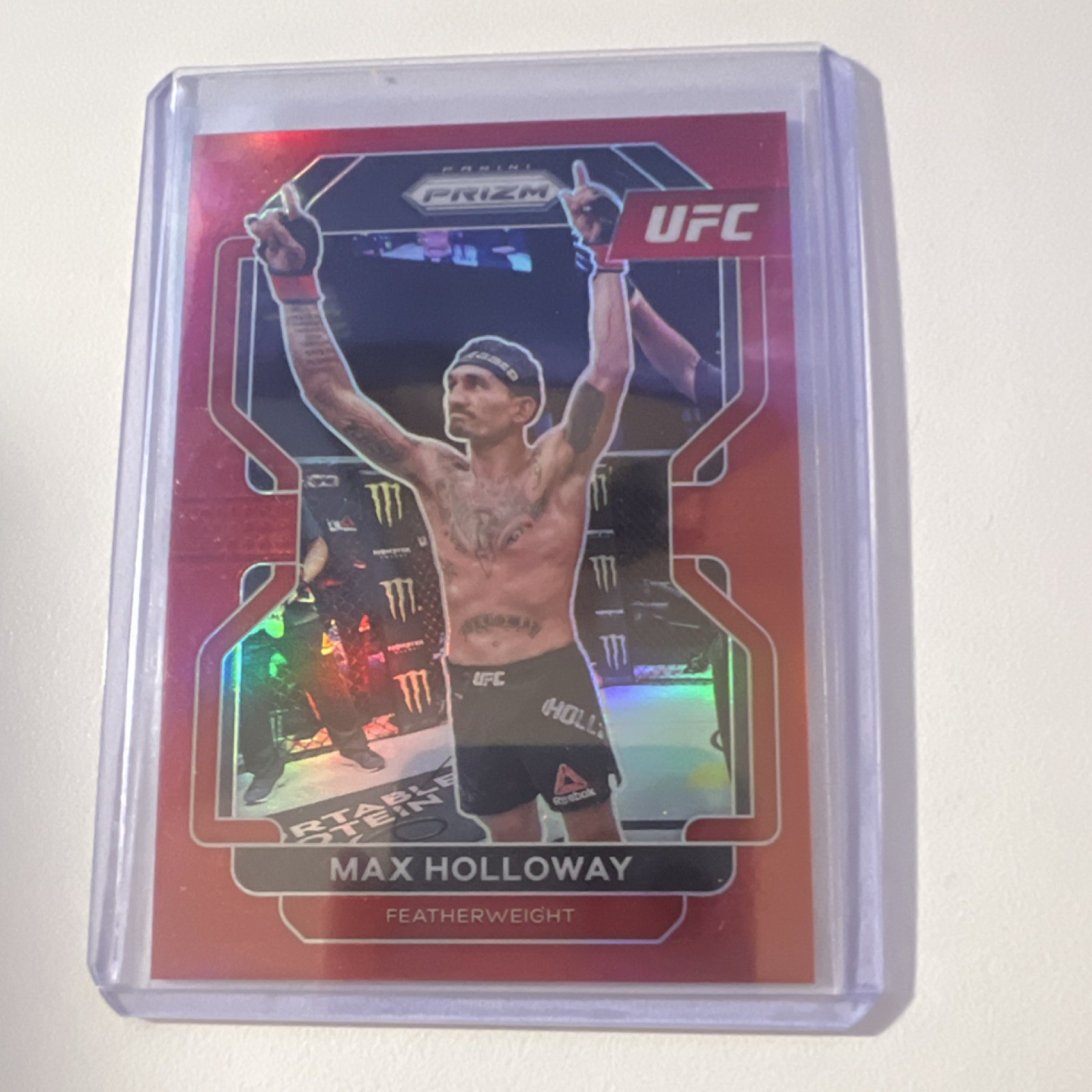 Panini 2022 Prizm UFC Max Holloway #188 Red Prizm Serial Numbered /299 MMA Card