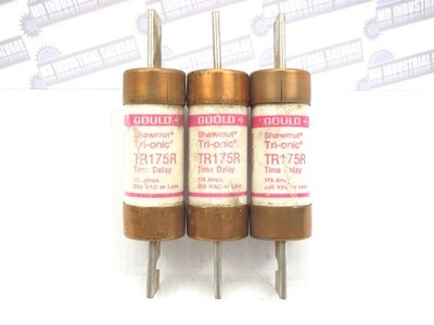 (3 Pcs) GOULD SHAWMUT - TR175R - Tri-Onic - RK5 175A 250VAC Time Delay (TESTED)