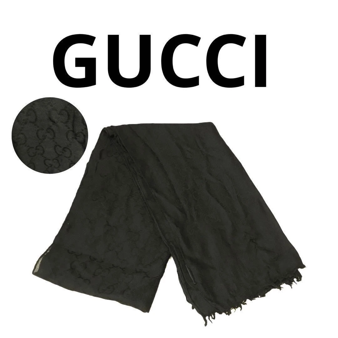 Foulard noir unisexe motif logo GUCCI GG 70,87 pouces x 17,72 pouces occasion