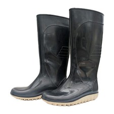 Vintage Rubber Boots Italy UB wellies Black  4 rare 37 rain retro 