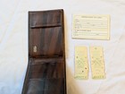 Vintage Amity Cowhide Leather Long Bifold Wallet Brown Checkbook USA Made NOS — photo 6