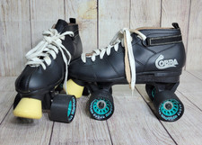 Cobra Men  s Black Roller Derby Skates w/ Riptide Rawspeed Wheels, size 8