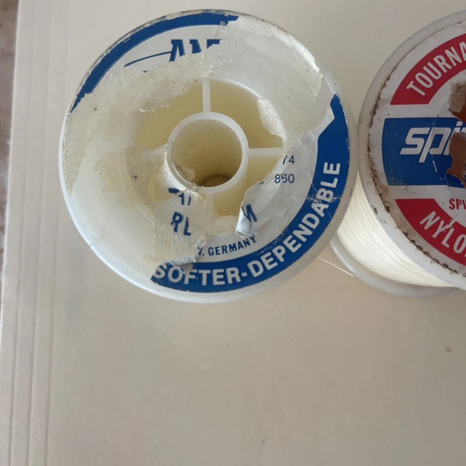 Ande & Spinmaster Nylon Dos Carretes Líneas de Pesca, Transparente, Stock Antiguo, Nuevo Foto 2 de 4