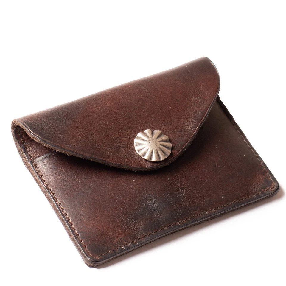 Estuche para tarjetas de cuero marrón oscuro RRL by Ralph Lauren Foto 4 de 4