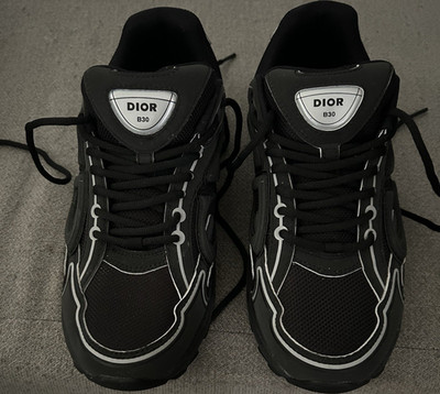 Dior B30 Men s Black Low Top Lace-Up Athletic Sneakers Pre-Owned Good