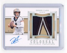 2024 Panini NT  Colossal Signatures Derek Carr #COL-DCA Autograph Patch 19/25
