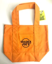 Trader Joe's Orange Reusable Tote Bag, 13" New w tag