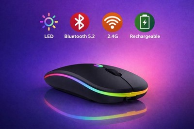 Drahtlose Maus, wiederaufladbar, leise, LED-Hintergrundbeleuchtung, Mäuse, PC