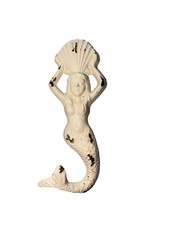 Cast Iron Mermaid Wall Hook 4in