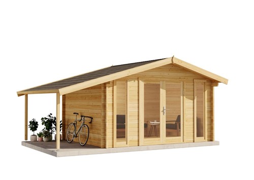 Gartenhaus Mirko Modern D aus Holz Natur 520x350cm 28mm - Bild 15 von 15
