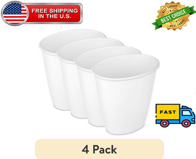 (4 pack) Sterilite Small Bathroom Trash Can, 1.5 Gallon Plastic Garbage Bucket