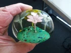Stunning Large FRANK EISNER 4 FLOWER GLASS PAPERWEIGHT