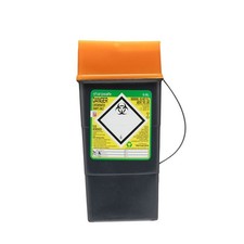 Image of Sharpsafe 5th Gen Sharps Bin 0.6 Litre Orange Lid Clinical Waste Container