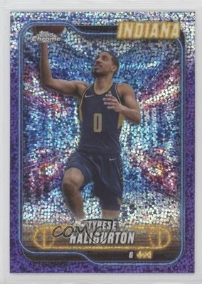 2024 Topps Chrome Purple Speckle Refractor 112/299 Tyrese Haliburton #100 1lh2