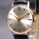1961 [Near MINT] Vintage SEIKO Crown 15002E 35mm Gold Dial 17J Manual Mens Watch