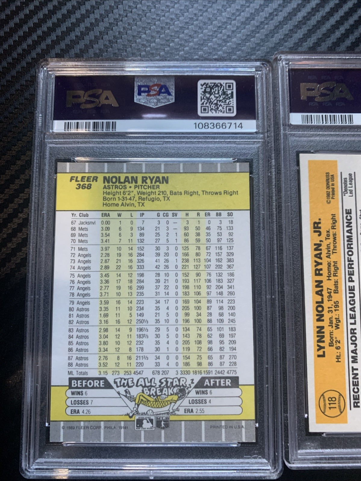 Nolan Ryan 83 And 89 PSA 9 Lot Of 2  view 4