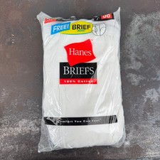 VTG c.2000s HANES White Briefs / Underwear 7 Pack Size 38 2001