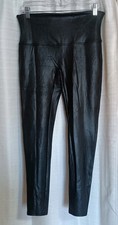 Spanx Ready to Wow Leggings Size XL Black Faux Leather