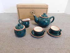 Boyds Bears Miniature Redware Green Tea Set 1999 NIB