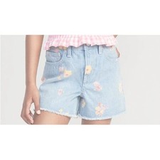 Old Navy Big Girls High-Rise Floral Denim Shorts Size 14