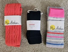 NWT MINI BODEN & HANNA ANDERSON GIRLS Footless Tights LOT OF 3 Size 6-7