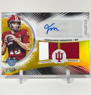 🔥 2025 Topps Bowman Best Prospect Dual Patch Auto Fernando Mendoza 19/50 🔥