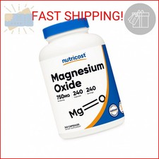 Nutricost Magnesium Oxide 750mg, 240 Capsules - 420mg of Magnesium, Non-GMO, Glu