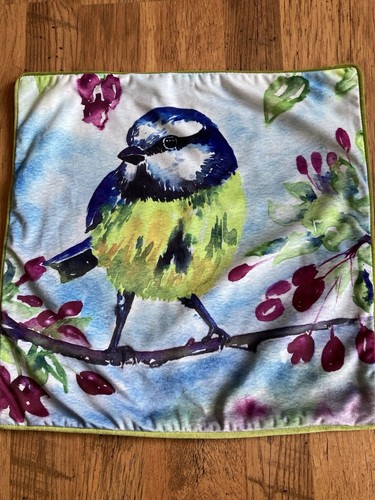 Natural History Floral Birds Velour Velvet Cushion Covers Pillow 45 x 45cm x3 - Picture 2 of 7