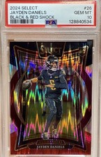 2024 Panini Select - Jayden Daniels #26 Black & Red Shock Prizm (RC) PSA 10