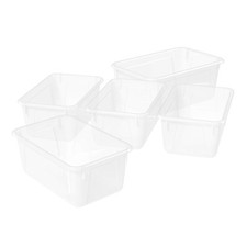 Storex Cubby Bin 5 Pack Translucent Organizing Storage Bins for Classroom Sup...