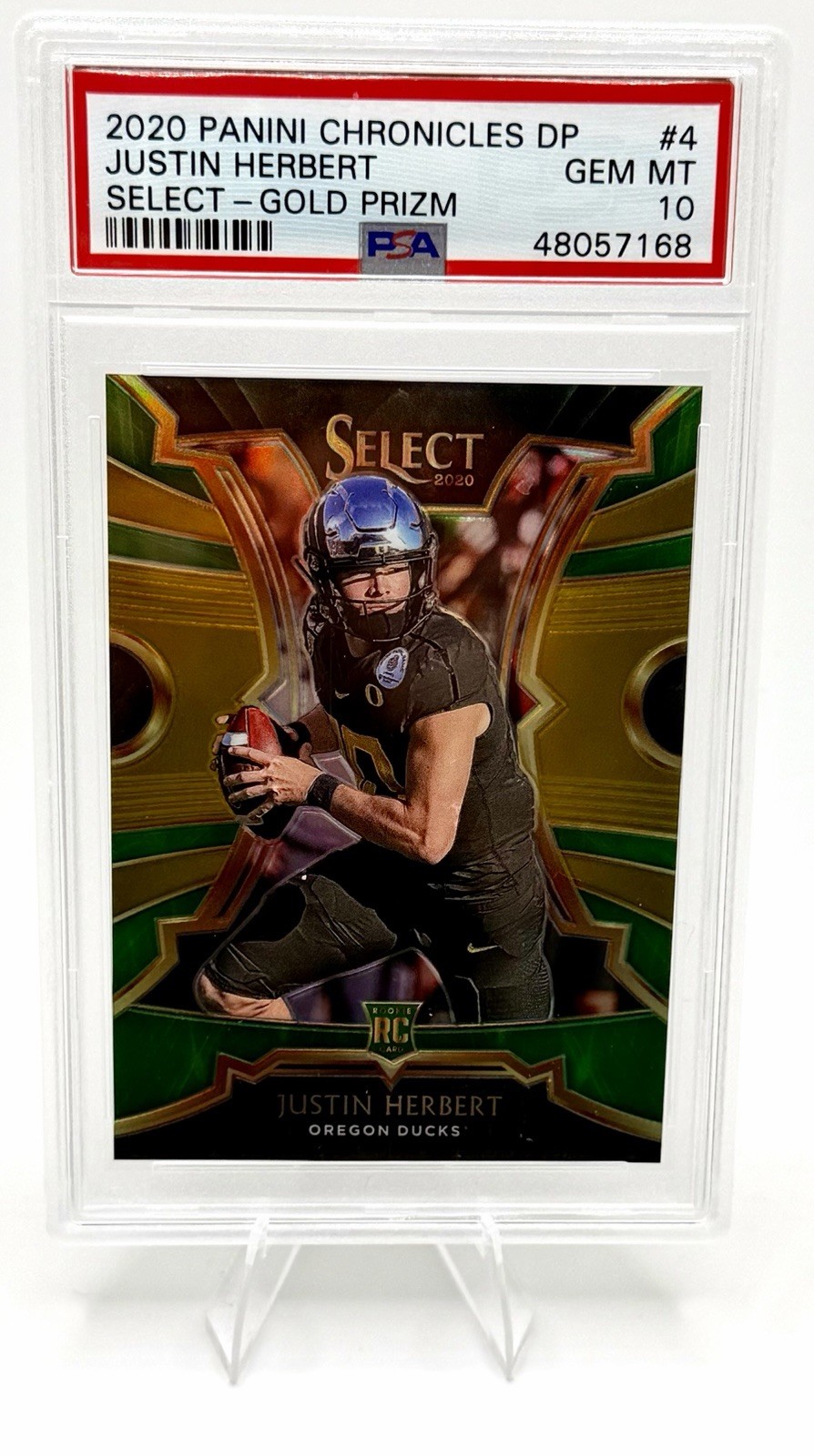 Justin Herbert Panini Prizm Draft Picks #102 Gold