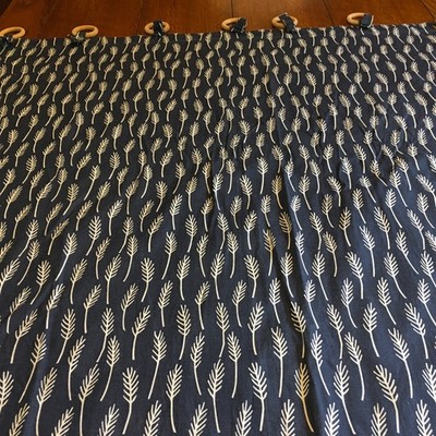 IKEA Boho Style  1 Curtain Panel with Wooden Rings & canvas fabric 55x84