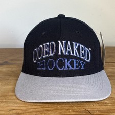 Vintage Coed Naked Hockey Embroidered Snapback Baseball Hat New w/ Tags NOS