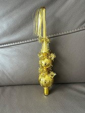 (5) Weihnachtsbaum Spitze Gold ca . 31 cm hoch