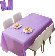 2 Pack Plastic Tablecloths - Disposable Table Covers for Christmas, BBQ, Picnic,