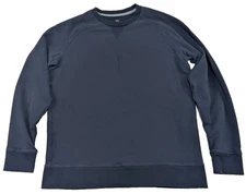 Mack Weldon ACE Atlas Navy Blue Stretch Crewneck Pullover Sweater Men M Excellen